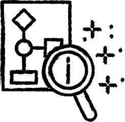 Analysis magnifier information icon grunge style vector