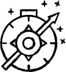 Compass direction icon grunge style vector