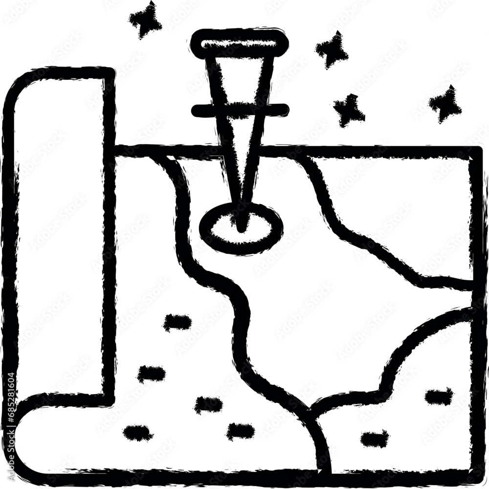 Poster navigator map gps icon grunge style vector