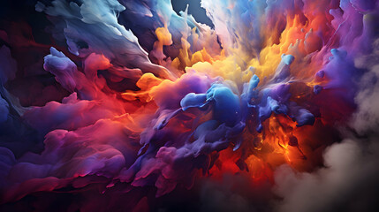 Nebulae, cumulus, isolated cloud, colorful, dynamic, universe,Generative Ai.