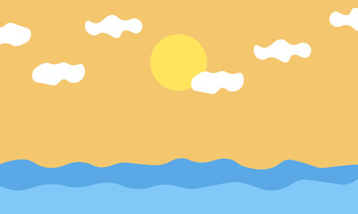 background with clouds and sun