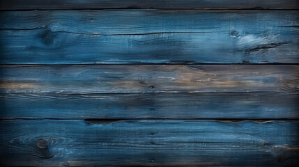 Old grunge wood plank texture background. Vintage blue wooden board wall woodworking hardwoods decoration, Generative AI