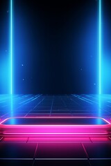 Product mockup background with neon glowing features and nothing else AI generated illustration
