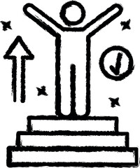 Job promotion leader icon grunge style vector