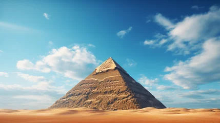 Foto op Canvas Ancient egyptian pyramid against blue sky © Mahi