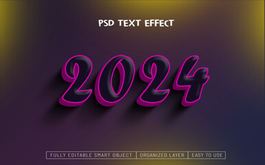 3D 2024 text effect desgn.