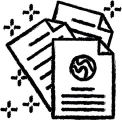 Documentation paper earth icon grunge style vector