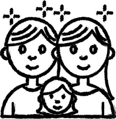 Family man woman child icon grunge style vector