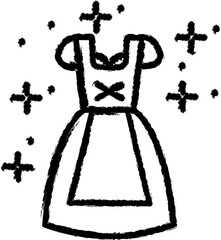 Dirndl, dress icon grunge style vector