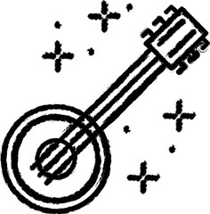 Banjo, music icon grunge style vector