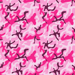 Vector camouflage pattern for pink clothing design.