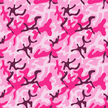 Vector camouflage pattern for pink clothing design.