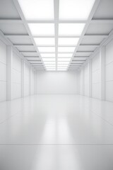 Empty art gallery with white walls for painting or photograph mockup AI generated illustration