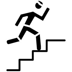 Person Climbing Stairs Icon