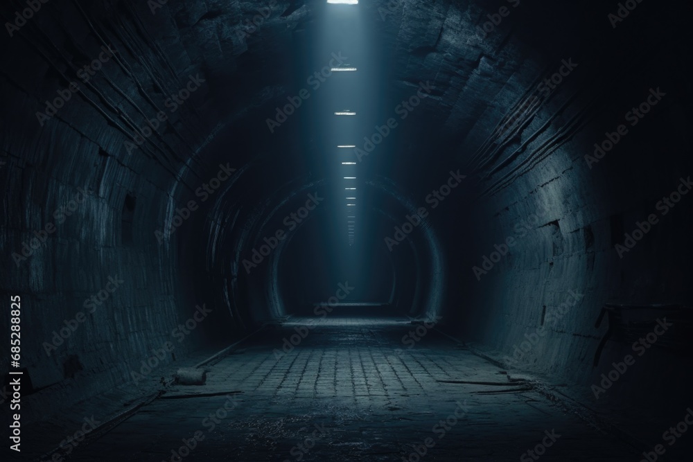 Aufkleber a dark tunnel with a light at the end. this image can be used to represent hope, overcoming obstacle