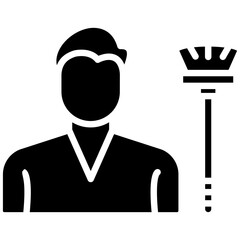 Man Sweeping Floor Icon