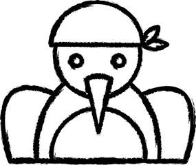 Parrot, pirate icon grunge style vector