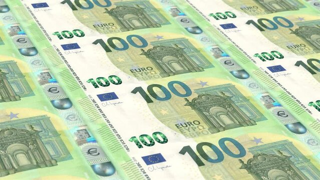 European Union Euro Banknotes xxx Banknotes Money Printing House, Printing yyy Euro Banknotes, Printing Press Machine Print out Euro Banknotes, Being printed by currency press machine xxx Euro