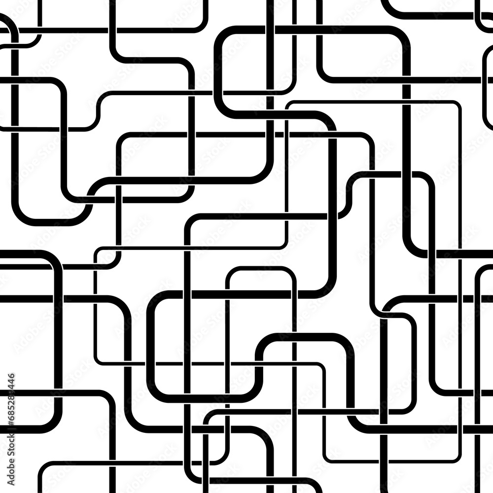 Poster line seamless pattern. repeating abstract black lines isolated on white background. repeated geometr