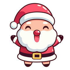 Cute happy little Christmas Santa Claus cartoon style in vector. flat design. 