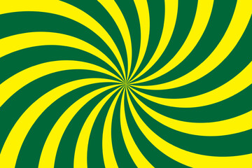 Abstract Yellow spiral on green background design, spiral background