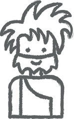 Prehistoric troglodyte icon grunge style vector