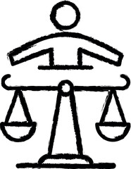 balance, justice icon grunge style vector