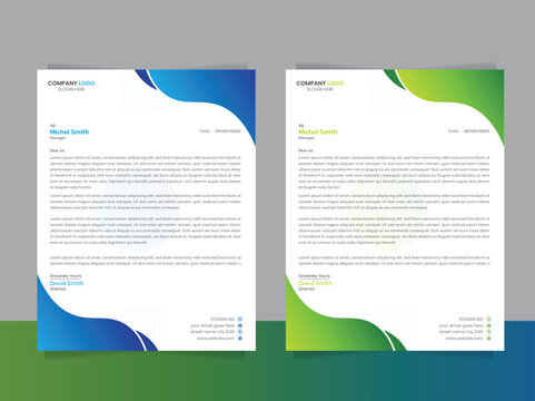 Free vector modern business and corporate letterhead template