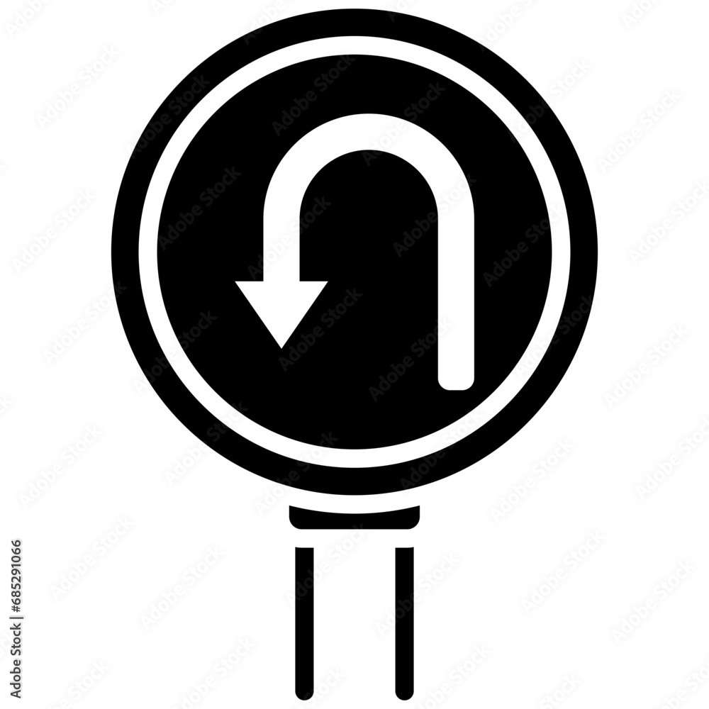 Canvas Prints U Turn Icon