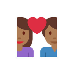 Fototapeta premium Couple with Heart: Woman, Man, Medium-Dark Skin Tone