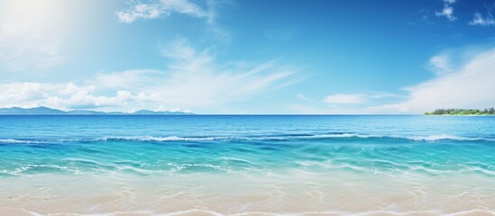 Fototapeta premium Seascape photo during summer vacation copy space image