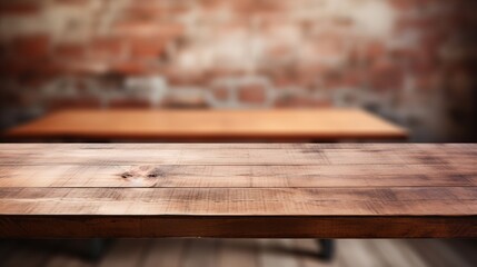 Empty tabletop with neutral out of focus background AI generated illustration