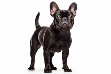 French Bulldog right side view portrait. Adorable canine studio photography