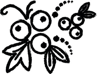 Russian, culture, ornament, blueberries icon grunge style vector