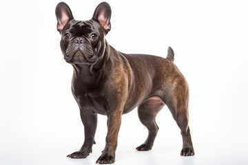 French Bulldog left side view portrait. Adorable canine studio photography