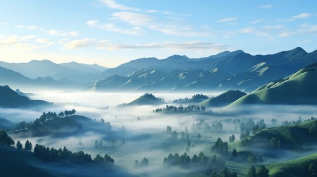 Valley in early morning UHD wallpaper