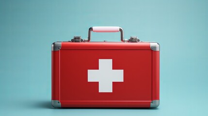 Obraz premium Minimalist composition of a first aid box AI generated illustration
