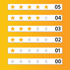 set of star rating symbols, rating stars set, Five star rating vector in flat style design isolated on background. Feedback, Review, and rate us concept, review star vector design.