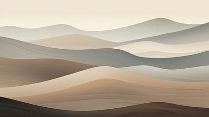 Screen saver, a pattern of wavy lines. Gray beige pastel colors.  Watercolor drawing.