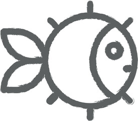 Puffer fish icon grunge style vector