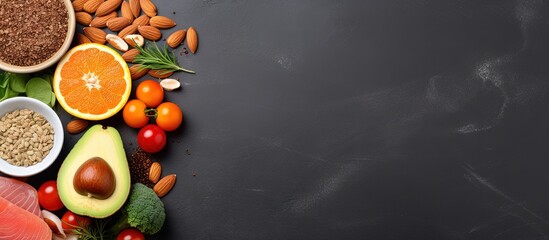 Obraz na płótnie Canvas Smart carbohydrate rich vitaminized antioxidant rich foods for diabetic diet copy space image