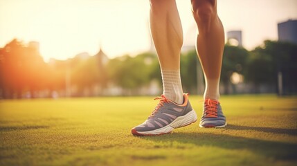 Close-Up of Man Holding Achilles Tendon in Agony due to Sprained Ligament or Achilles Tendonitis