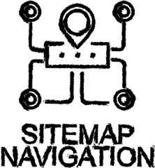sitemap navigation line icon grunge style vector - obrazy, fototapety, plakaty