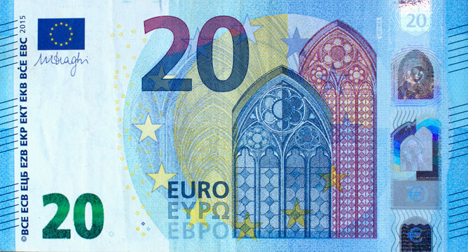 The euro is the currency of the European Union. Lviv, Ukraine, April 13, 2023