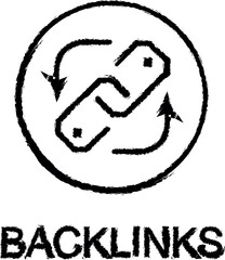 backlinks line icon grunge style vector