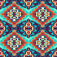 Navajo style geometric seamless pattern