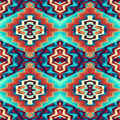 Navajo style geometric seamless pattern