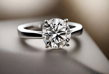 luxury diamond ring on minimal background