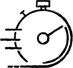 accelerated stopwatch icon grunge style vector