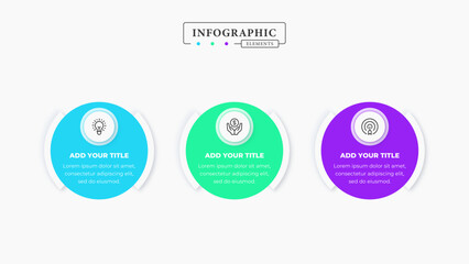 Vector creative business circle infographic elements with 3 steps or options